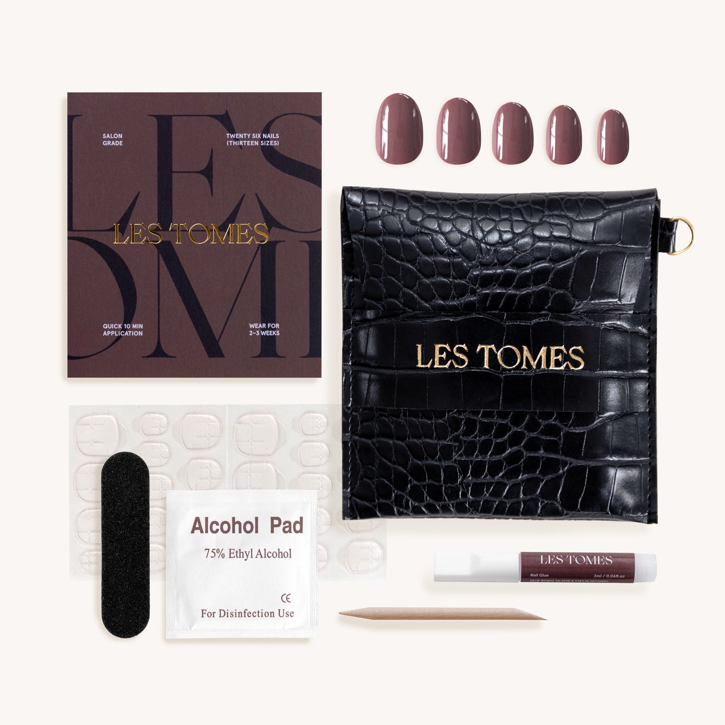 Dusty Rose Press on Nails - Les Tomes